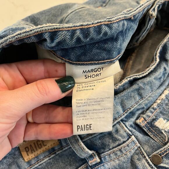 Paige Margot Short Jean Shorts in Kat Destructed‎ Size 28 - Picture 4 of 7